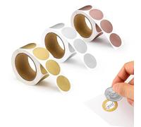 Diakey Lot de 900 autocollants ronds à gratter de 2,5 cm, 3 couleurs, étiquettes rondes autocollantes pour cartes à gratter, fête, jeu, or, argent, or rose