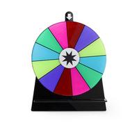 Diakey Roue de prix rotative de 15 cm, roue de roulette de table colorée avec support pour fête, salon, carnaval, 12 emplacements