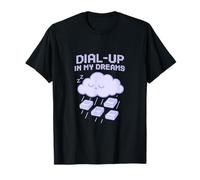 Dial-Up in My Dreams Nostalgia Lavender Pixel Graphic années 90 T-Shirt