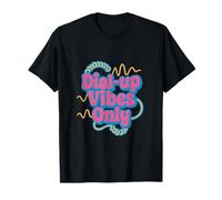 Dial-Up Vibes Only Retro Tech Nostalgia Graphic T-Shirt