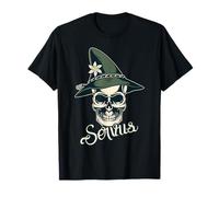 Dialecte Servus - Tête de mort avec edelweiss - Wanderer Bayern T-Shirt