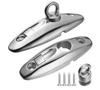 DIALESHU Lot de 2 crochets de garde-boue de bateau à dégagement rapide, pivots à 360 degrés, charnière de pont supérieur Bimini pour sangles en acier inoxydable 316 avec vis