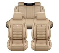 DIALFA Housses de Siège de Voiture pour Hyundai Santa Fe TM/DM/cm/SM 2001-2024, PU Cuir Imperméable Protection Complète des Sièges Avant et Arrière Voiture Interieur Accessoires,C Beige