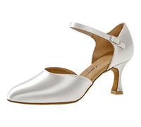Diamant Chaussures de Danse/de mariée pour Femme 051-085-092 - Blanc satiné - 6,5 cm - Fabriquées en Allemagne, Blanc., 43 1/3 EU
