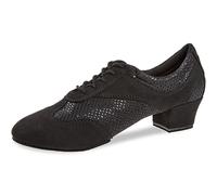 Diamant Chaussures de Danse Femmes 188-134-548 - Microfibre/Paillettes Noir - Normal - 3,7 cm Cuban - Made in Germany
