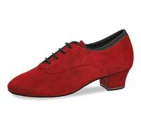 Diamant Chaussures de Danse pour Femmes 140-034-523-A - Suede Rouge - Normal - 3,7 cm Cuban - Taille: UK 6