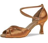 Diamant - Chaussures de Danse pour Femmes 141-087-379 - Satin Dark Tan - 6,5 cm Flare - Taille: UK 5