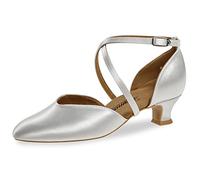 Diamant Chaussures de Mariage pour Femmes 170-112-092-Y - Satin Blanc - Extra Large - 4,2 cm Spanish - Taille: UK 4,5