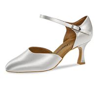Diamant Chaussures de mariée pour Femmes 051-085-092-Y - Satin Blanc - Régulier - 6,5 cm Flare - Made in Germany