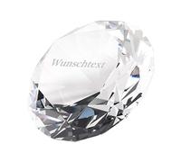 Diamant décoratif en verre - Pierre décorative avec gravure - Preuve d'amour scintillante - Presse-papiers - Excellente idée cadeau - Motif texte au choix