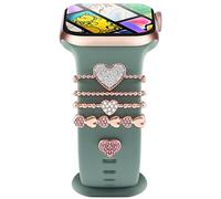 Diamant Décorative pour Bracelets en Silicone Apple Watch 38mm 40mm 41mm 42mm 44mm 45mm 46mm 49mm,Décoration de Bracelet en Métal pour Apple Watch Ultra Series 11 10 9 8 7 6 5 4 3 2 1 SE Ultra