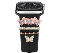 Diamant Décorative pour Bracelets en Silicone Apple Watch 38mm 40mm 41mm 42mm 44mm 45mm 46mm 49mm, Décoration de Bracelet en Métal pour Apple Watch Series 11 10 9 8 7 6 5 4 3 2 1 SE 3/2/1 Ultra 3/2/1