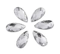 Diamant en résine acrylique pour coudre du cristal d'imitation avec des boutons à 2 trous Cristal en forme de goutte pour la couture de décoration DIY 200PCS (9 × 18mm-Blanc)