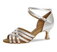 Diamant Femmes Chaussures de Danse 008-077-092 - Satin Blanc - 5 cm Flare - Special Edition - Taille: UK 4