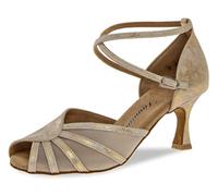 Diamant Femmes Chaussures de Danse 020-087-017 - Suède Or - 6,5 cm Flare - Taille: UK 5,5