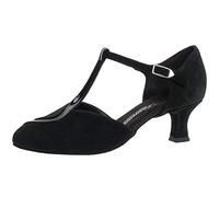 Diamant Femmes Chaussures de Danse 068-069-008 - Suède/Vernis Noir - Large - 5 cm Latino - Taille: UK 5,5