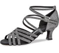 Diamant Femmes Chaussures de Danse 108-036-519 - Brocart Noir/Argent - 5 cm Latino - Taille: UK 9