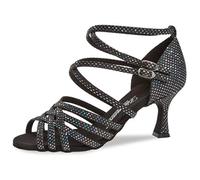 Diamant Femmes Chaussures de Danse 108-087-183 - Noir/Argent - 6,5 cm Flare - Special Edition - Made in Germany