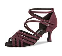 Diamant Femmes Chaussures de Danse 108-087-567 - Suède Bordeaux Scintillante - 6,5 cm Flare - Special Edition - Taille: UK 6