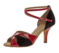 Diamant Femmes Chaussures de Danse 141-058-400 - Vernis/Suède Noir/Rouge - 7,5 cm Stiletto (Slim) - Taille: UK 4,5