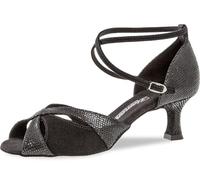 Diamant Femmes Chaussures de Danse 141-077-084 - Suède Noir/Phyton Print - 5 cm Flare - Taille: UK 7,5