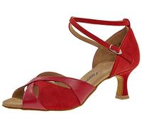 Diamant Femmes Chaussures de Danse 141-077-389 - Suède/Cuir Rouge - 5 cm Flare - Special Edition - Taille: UK 6,5