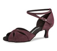 Diamant Femmes Chaussures de Danse 141-077-567 - Suède Bordeaux Scintillante - 5 cm Flare - Special Edition - Taille: UK 6,5