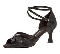 Diamant Femmes Chaussures de Danse 141-087-411 - Satin Noir - 6,5 cm Flare - Special Edition - Taille: UK 4