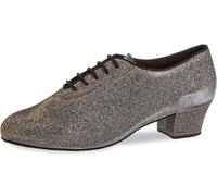 Diamant Femmes Chaussures de Danse/Chaussures d'Entraînement 093-034-509-A - Brocart Noir-Argent/Or - 3,7 cm Cuban [UK 1,5]