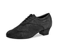 Diamant Femmes Chaussures d'Entraînement 183-034-550-A - Suède Noir Scintillante - 3,7 cm Cuban - Special Edition - Taille: UK 5,5