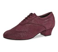 Diamant Femmes Chaussures d'entraînement/Chaussures de Danse 183-034-567 - Suède Bordeaux Briller - 3,6 cm Cuban Talon - Édition spéciale - Fabriqué en Allemagne