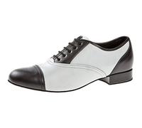 Diamant Hommes Chaussures de Danse 077-025-027 - Cuir Noir/Blanc - Large - 2 cm Standard [UK 5,5]