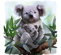 Diamant Peinture Enfant Diamond Painting Mère et fils Koala 5d Broderie Perle Diamant Kit Stitch full Strass Complet Grande Taille Diamonds Décoration Murale 40x50cm Sans Cadre