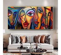 Diamant Peinture pour Adulte,5D DIY Diamond Painting Visage de femme abstrait Strass Kit de Peinture Diamant DIY pour Enfants,Point de Croix Diamant Arts Craft pour Décoration Murale à Maison 60x120cm