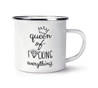 Diamant Queen Of F-King Everything Rétro Émail Tasse Mug
