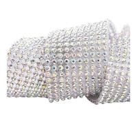 diamant Ruban strass adhésif, Rubans à strass thermocollants autocollants multicolores, plusieurs tailles, 1,2 m(Sliver Crystal Ab,6rowsx1.2m)