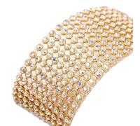 diamant Ruban strass adhésif, Rubans à strass thermocollants autocollants multicolores, plusieurs tailles, 1,2 m(Gold Crystal Ab,4rowsx1.2m)