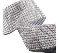 diamant Ruban strass adhésif, Rubans à strass thermocollants autocollants multicolores, plusieurs tailles, 1,2 m(Sliver Crystal,5rowsx1.2m)