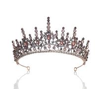 Diamant Tiara Vintage Or Étincelant Violet Noir Cristal Couronnes De Mariée Pageant Diadème Voile Diadèmes Bandeaux Accessoires De Cheveux De Mariage