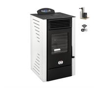 Diamante 7 Kw Étanche - PACK POÊLE + CONDUIT VENTOUSE+WIFI - noir
