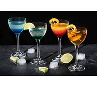 DIAMANTE Lot de 4 mini verres à cocktail en cristal 150 ml | Verres à sherry portuaire | Verres apéritifs digestifs | Verres Nick & Nora | Verres Negroni - Collection Auris en cristal non décoré - Lot