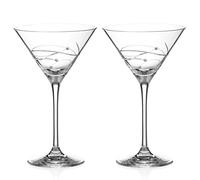 DIAMANTE Paire de verres à cocktail Martini Prosecco Swarovski - Spirale - Verre en cristal découpé à la main avec cristaux - Coffret cadeau