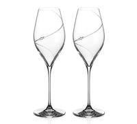 DIAMANTE Swarovski Lot de 2 flûtes à champagne Prosecco - Silhouette avec cristaux Swarovski - Coffret cadeau