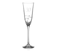 DIAMANTE - Verre à champagne Swarovski 30ème anniversaire - Flûte à champagne simple en cristal avec gravure à la main "30" - Orné de cristaux Swarovski