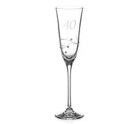 DIAMANTE - Verre à champagne Swarovski 40e anniversaire - Flûte à champagne simple cristal avec gravure à la main "40" - ornée de cristaux Swarovski