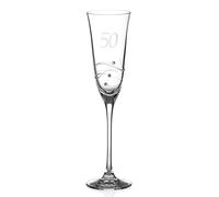 DIAMANTE - Verre à champagne Swarovski 50e anniversaire - Flûte à champagne simple cristal avec gravure à la main "50" - ornée de cristaux Swarovski