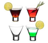 DIAMANTE Verres à Cocktail Martini - 4 Verres en Cristal sans Pied pour Cocktails, Martinis, Mojitos, Desserts ou Snacks - Collection Auris - Lot de 4