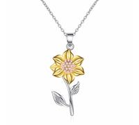 Diamanten Armband Herren Sonnenblumen-Halskette, Sonnenblumen-Armband, Sonnenblumen-Ohrringe, weibliches europäisches und amerikanisches Armband, Sonnenblumen-Ohrringe, trendig und Armband Echt
