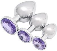 Diamanterie Violet Clair Métallique, Fond Rond 3 Pièces De Trois Grandes, Moyennes Et Petites Combinaisons, Adaptées Aux Hommes Et Aux Femmes