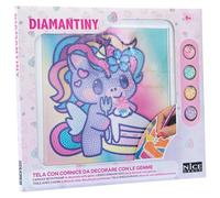 DIAMANTINY Design Art Kawaii Licorne avec Gâteau sur Toile, Multicolore 90037